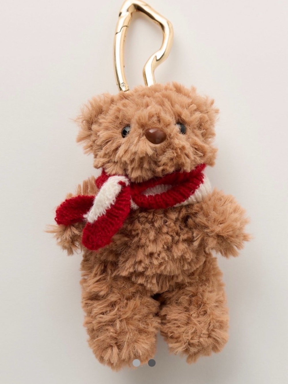 Free People Fuzzy Teddy Bear Bag Charm (Toffee)  NWT